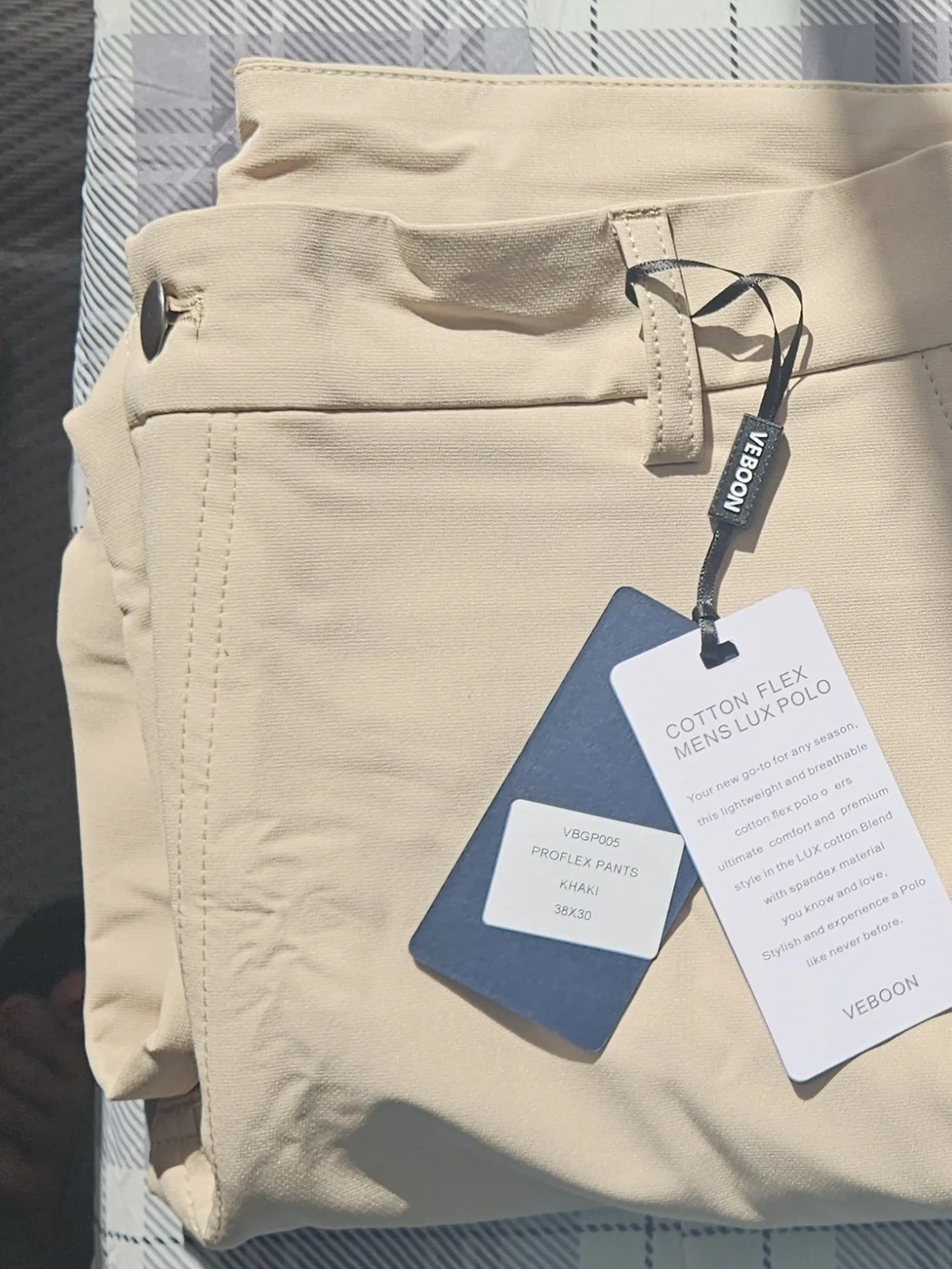 Veboon Men’s Khaki PROFLEX Pants – Cotton Flex Comfort Size 38x30 - Picture 4 of 4